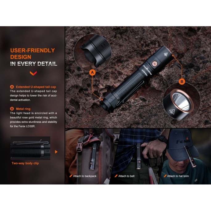 Fenix LD30R Luminus SST40 LED 1700L Rechargeable Flashlight