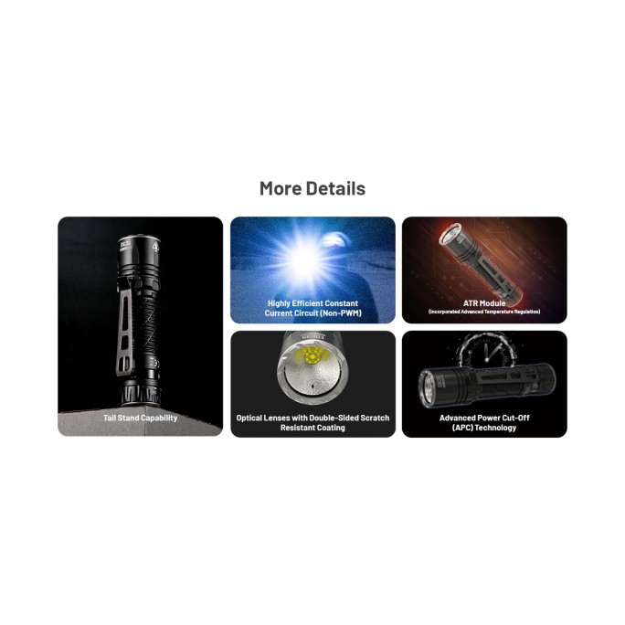 Nitecore EDC35 NiteLab UHi 40 MAX LED 5000 Lumens High Performance EDC USB Rechargeable Flashlight