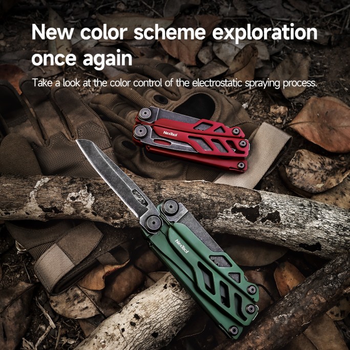 NexTool Flagship Pro NE20279 (Red) 16-in-1 Steel Full Size Pliers Scissors Multitool