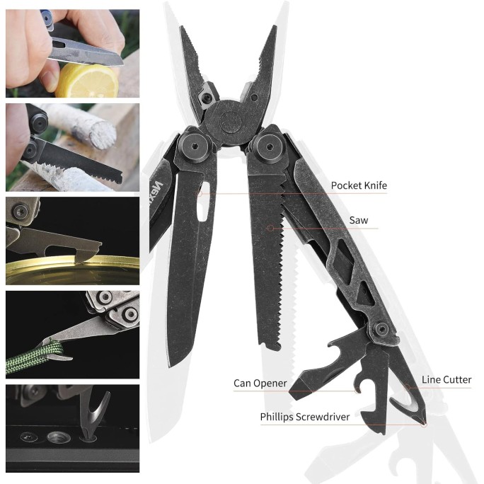 NexTool Flagship Pro NE20279 (Red) 16-in-1 Steel Full Size Pliers Scissors Multitool