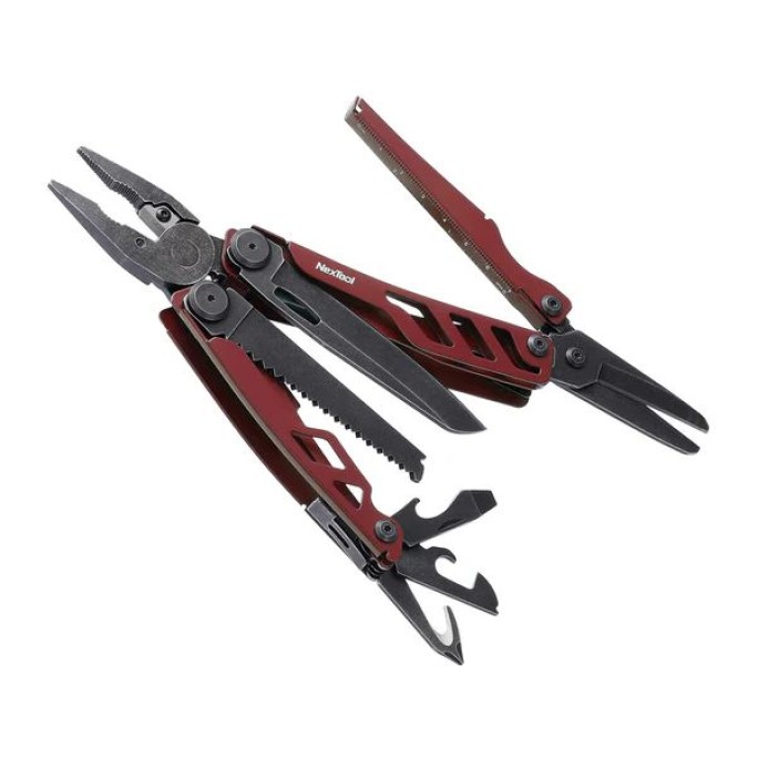NexTool Flagship Pro NE20279 (Red) 16-in-1 Steel Full Size Pliers Scissors Multitool