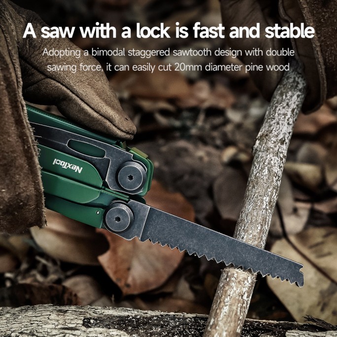 NexTool Flagship Pro NE20279 (Red) 16-in-1 Steel Full Size Pliers Scissors Multitool