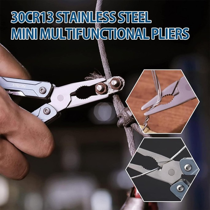 NexTool Mini Sailor NE20156A (Black) 10-in-1 EDC Steel Pliers Knife Scissors Multifunctional Multitool