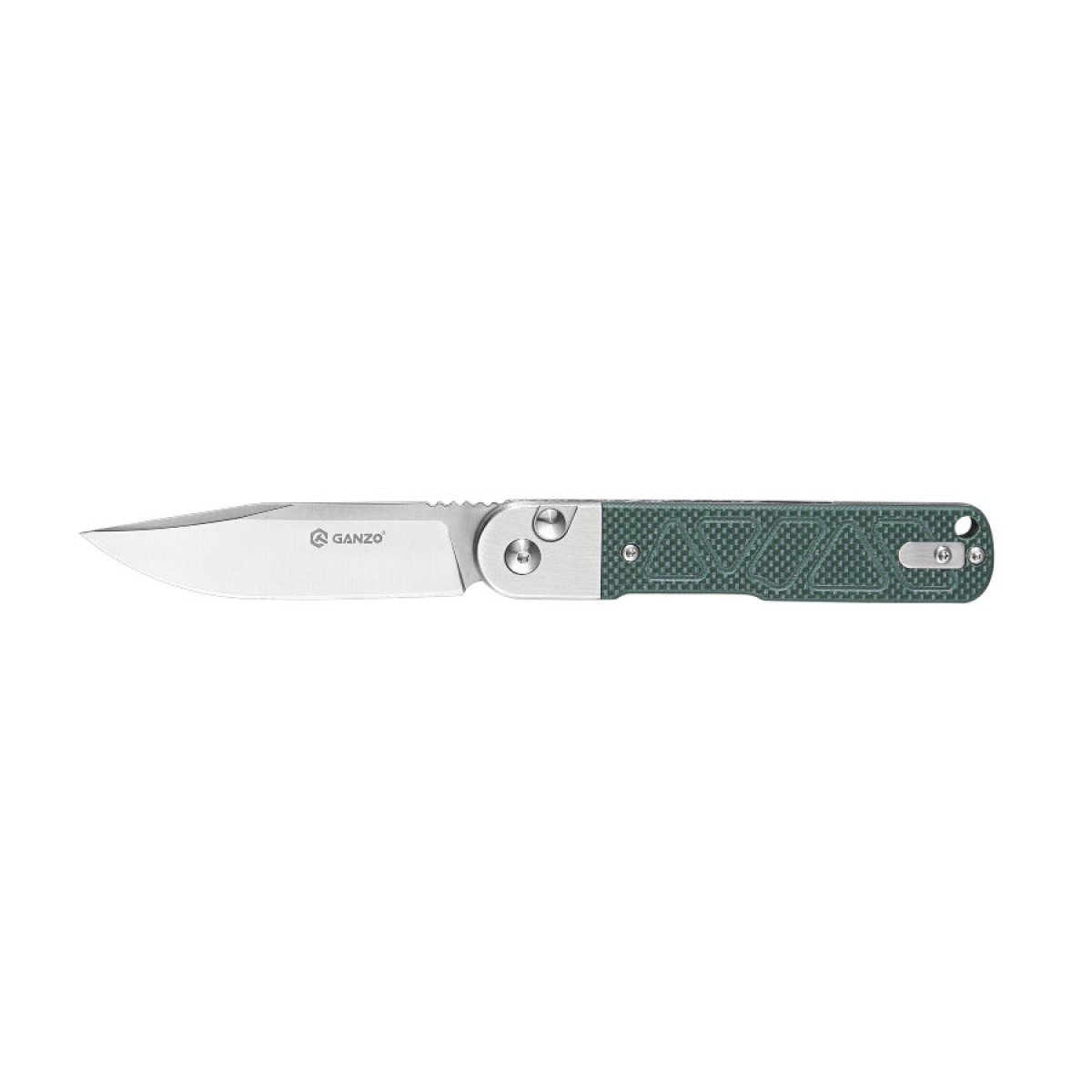 Ganzo G767-GB Button Lock 9Cr14 Stainless Steel G10 Folding Knife (Green)