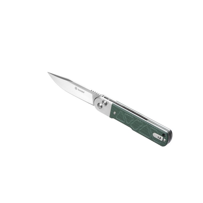Ganzo G767-GB Button Lock 9Cr14 Stainless Steel G10 Folding Knife (Green)