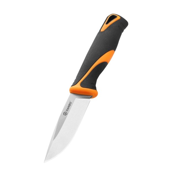 Ganzo G807-OR Fixed Blade Knife with Sheath (Black-Orange)