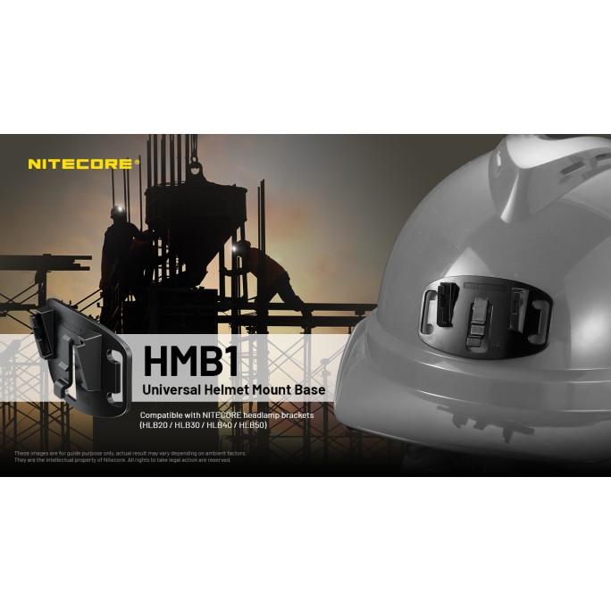 Nitecore HMB1 Universal Helmet Mount Base for HLB20 / HLB30 / HLB40 / HLB50
