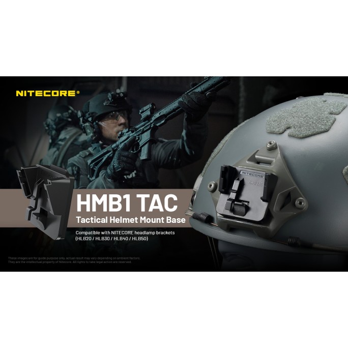 Nitecore HMB1 TAC Tactical Helmet NVG Shroud Mount Base for HLB20 / HLB30 / HLB40 / HLB50