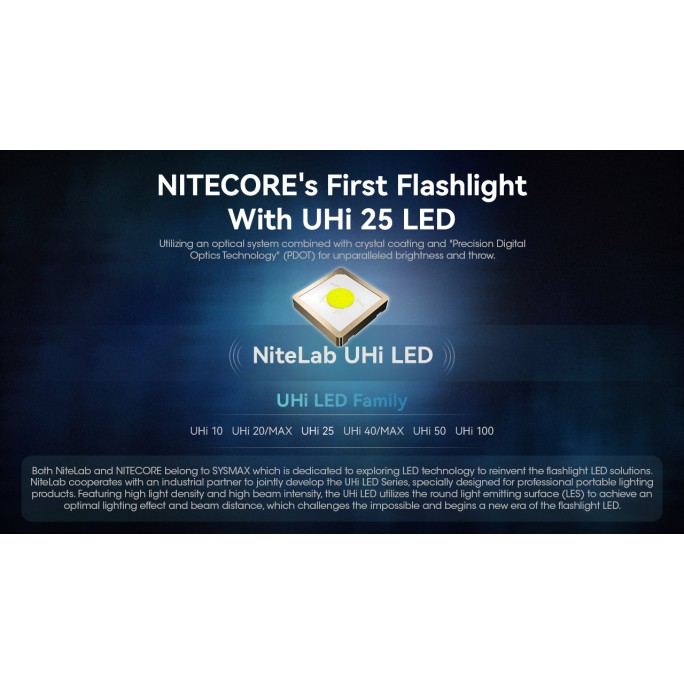 Nitecore MT1A Pro NiteLab UHi 25 LED 800L CW Flashlight w Rechargeable Battery