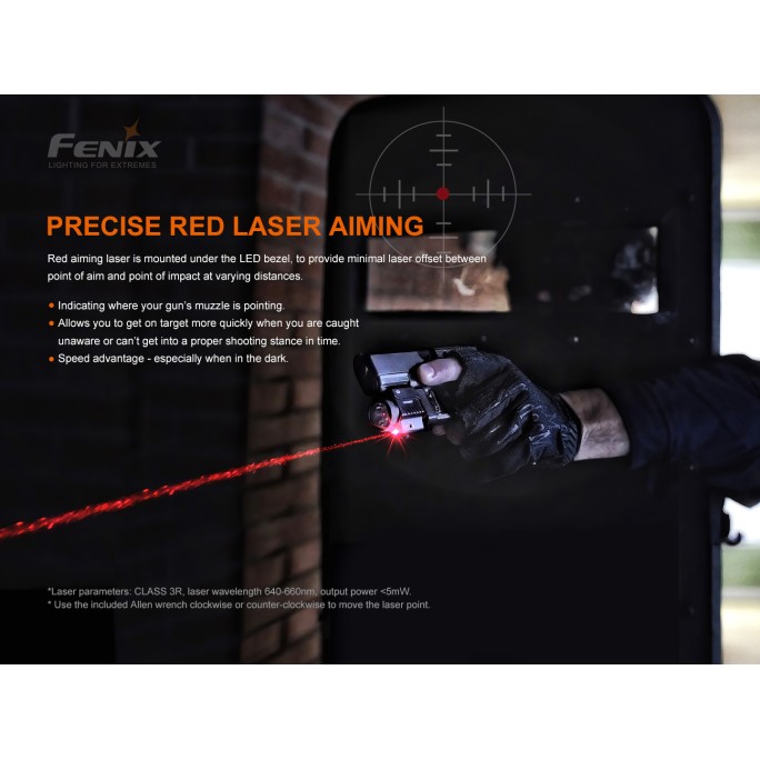Fenix GL22 750 Lumens Cool White With Red Laser Tactical Light