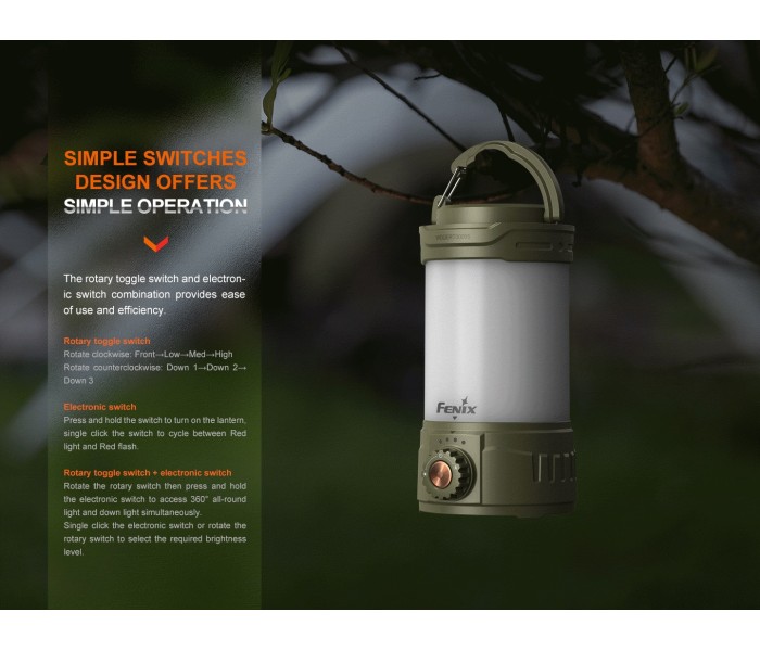 Lampe Camping FENIX CL26R Pro - LED 650 Lumens Rechargeable USB-C éclairage Extérieur USB-C