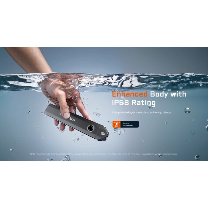 Acebeam UC20 (Black) SFT-25R HI 1000L Cool White + UV + Red Light Rechargeable Flashlight
