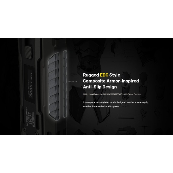 Nitecore EDC37 NiteLab UHi 20 MAX LED 8000 Lumens High Performance EDC USB Rechargeable Flashlight