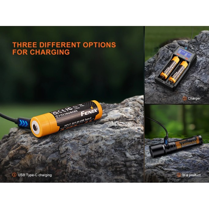 Fenix 18650 3.6V 3400mAh Li-ion USB Rechargeable Battery (ARB-L18-3400U V3.0)