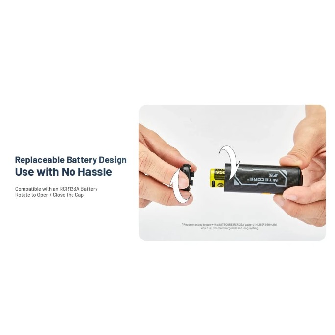 Nitecore AP05C Ultra Lightweight Carbon Fiber Air Pump + NL169R Battery