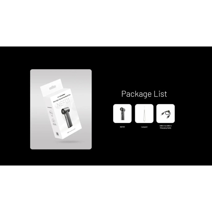 Nitecore NEF01 (Metallic Grey) Mini High-Speed Handheld Fan