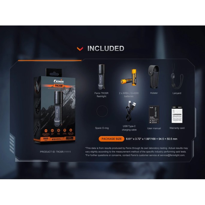 Fenix TK35R Luminus SFT25R LED 5800L + SST08 UV Multi-Mode Rechargeable Flashlight