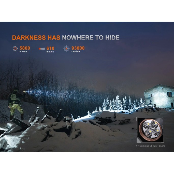 Fenix TK35R Luminus SFT25R LED 5800L + SST08 UV Multi-Mode Rechargeable Flashlight