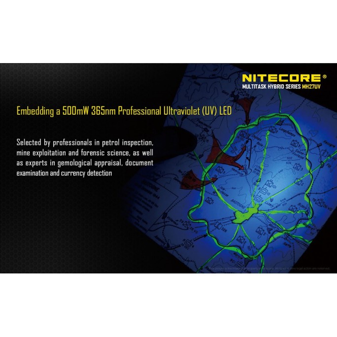 Nitecore MH27UV CREE XP-L HI V3 LED 365nm Ultraviolet 1000L Flashlight