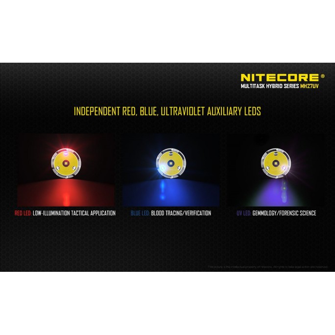 Nitecore MH27UV CREE XP-L HI V3 LED 365nm Ultraviolet 1000L Flashlight