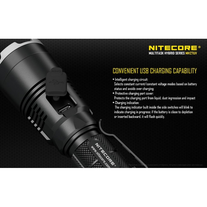 Nitecore MH27UV CREE XP-L HI V3 LED 365nm Ultraviolet 1000L Flashlight