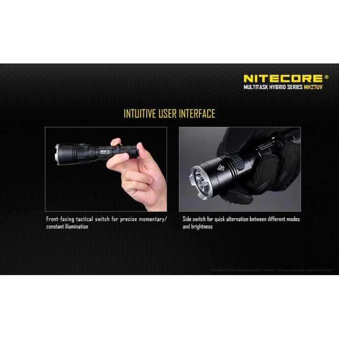 Nitecore MH27UV CREE XP-L HI V3 LED 365nm Ultraviolet 1000L Flashlight