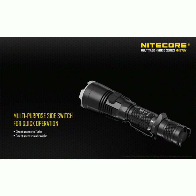 Nitecore MH27UV CREE XP-L HI V3 LED 365nm Ultraviolet 1000L Flashlight