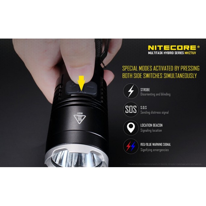 Nitecore MH27UV CREE XP-L HI V3 LED 365nm Ultraviolet 1000L Flashlight