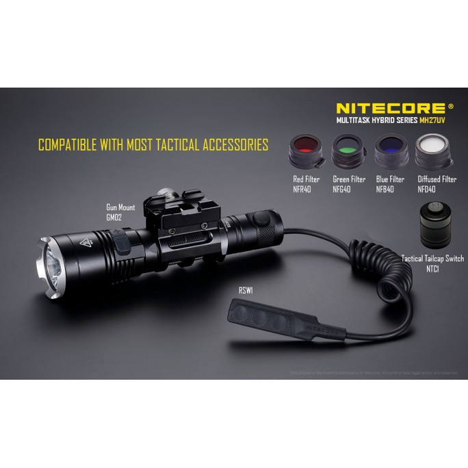 Nitecore MH27UV CREE XP-L HI V3 LED 365nm Ultraviolet 1000L Flashlight