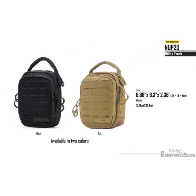 Nitecore NUP20 Cordura Molle Utility Pouch / Waist Pack / Sling Bag - Black