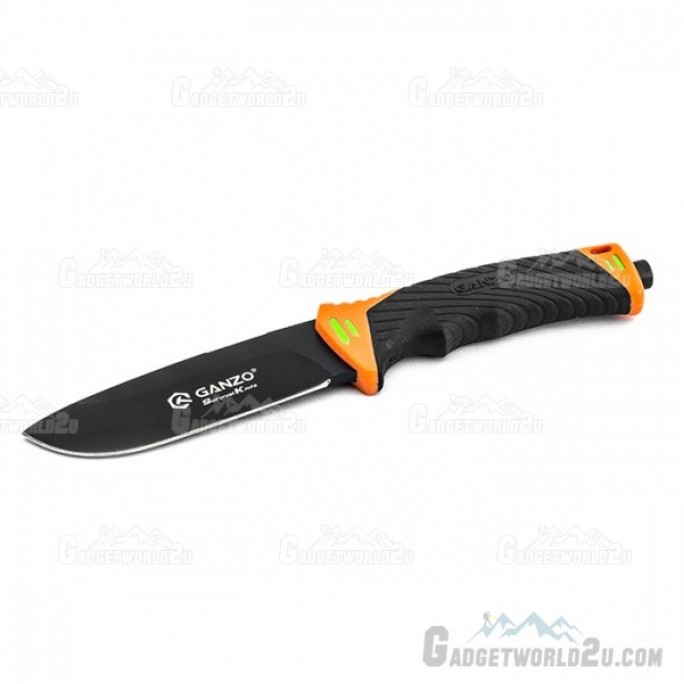 Ganzo G8012-OR Fixed Blade Knife Cutter Fire Starter w Sheath