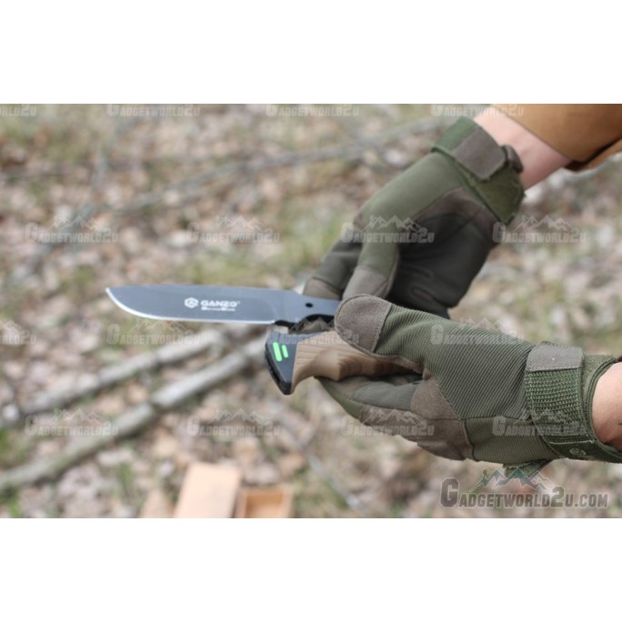Ganzo G8012-OR Fixed Blade Knife Cutter Fire Starter w Sheath