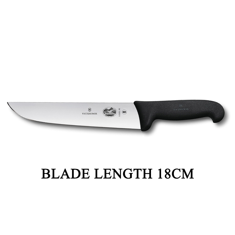 Victorinox Fibrox 18cm Wide Straight Rigid Slaughter Butcher Knife